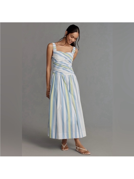 By Anthropologie Dresses & Skirts - By Anthropologie Square-Neck Drop-Waist Maxi Dress